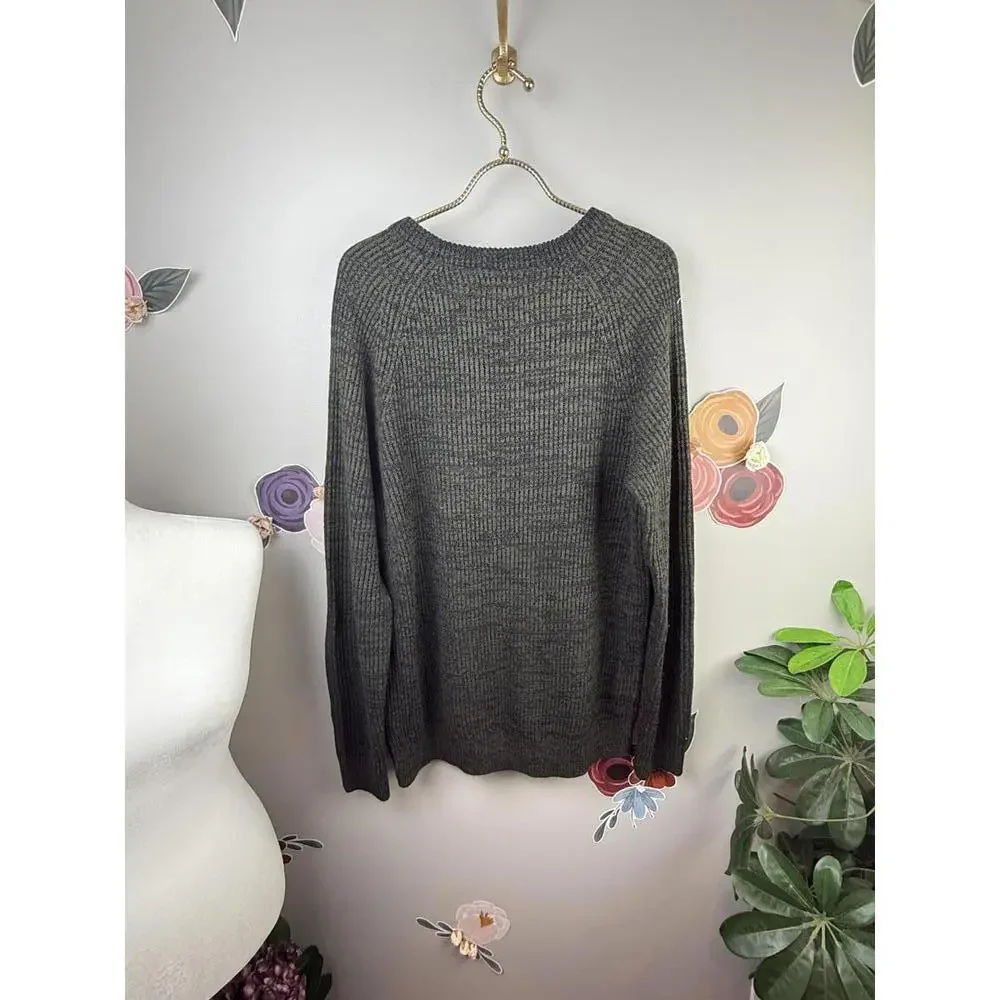 Jack & Jones Men's Olive Marled Oversized Chunky Jumper - Size - Large